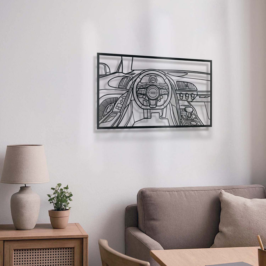R8 Driver's Cockpit Metal Frame Wall Art - MT1464