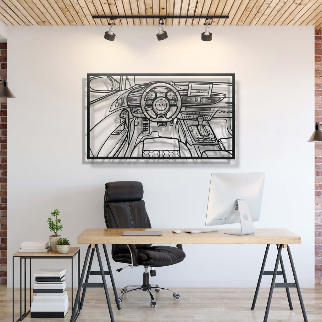 RS6 Avant Driver's Cockpit Metal Frame Wall Art - MT1472