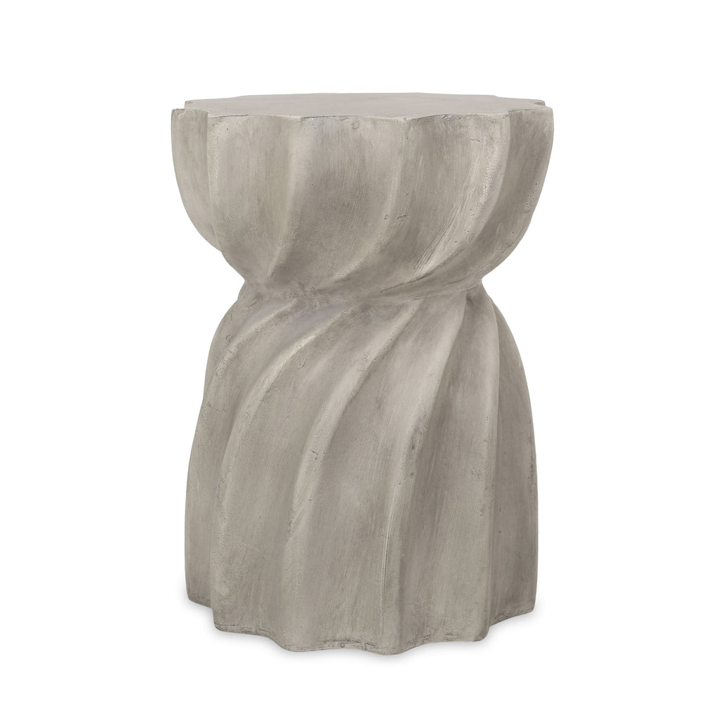 Modern CANIS Side Table Outdoor Use Grey Magnesium Oxide 14 x 14 x 18.5 inches