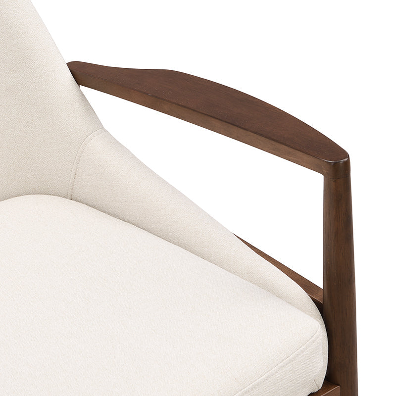 U-Can Accent Chair, Mid-Century Modern Armchair with with Solid Wood Frame, Reading Leisure Chair with High Back for Living Room