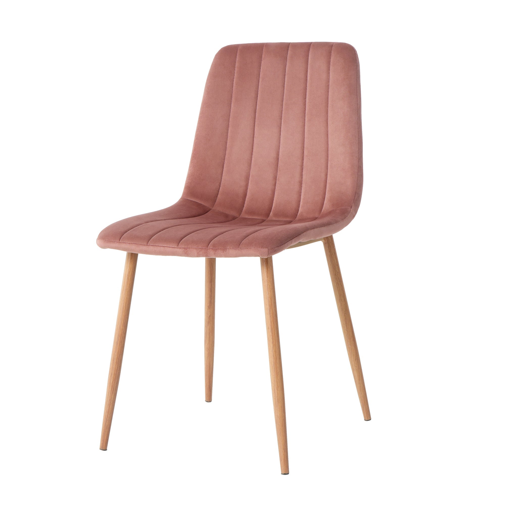 Indoor pink velvet dining chair, modern kitchen dining chair with backrest, upholstered side chair with hot transfer metal legs, Family Kitchen Dining Room and living room (set of 2)