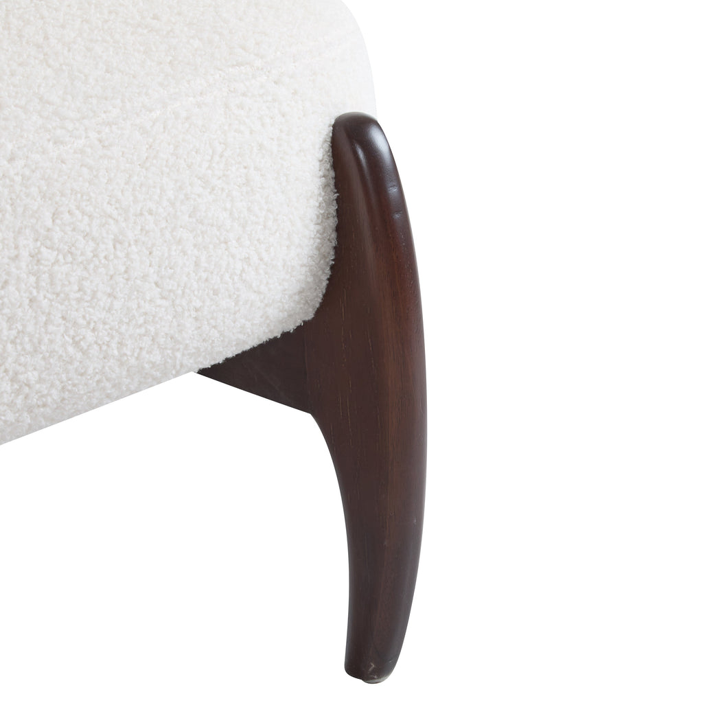 Modern Boucle Lounge Chair with Solid Wood Frame, Soft and Durable Boucle Upholstery, Beige, 25.5'