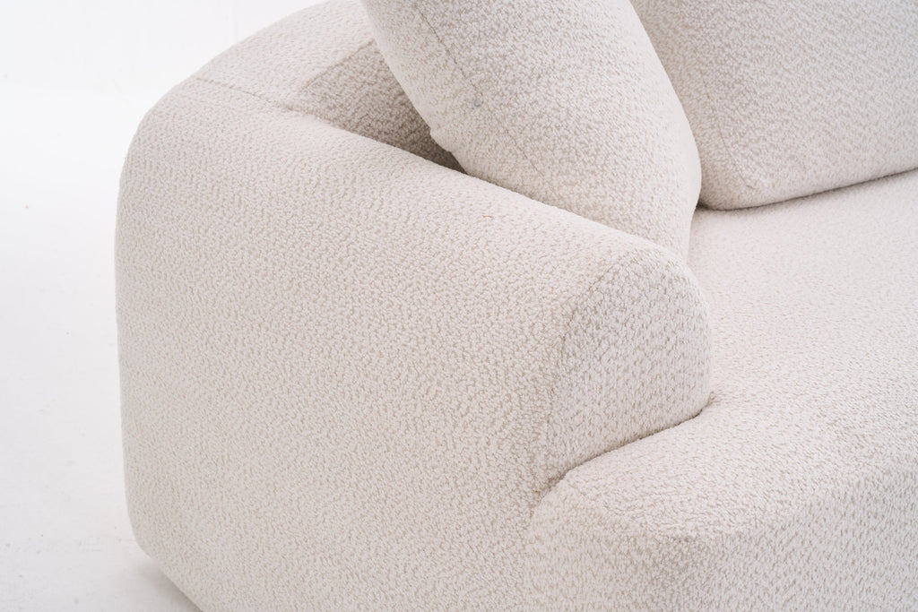 LY-024 BEIGE COMPRESSION SOFA: 4-seater combined sofa, Crochet Yarn Fabric, full sponge compression sofa,combined sofa with 4 pillows for home living/ Home Furniture/ Apartment