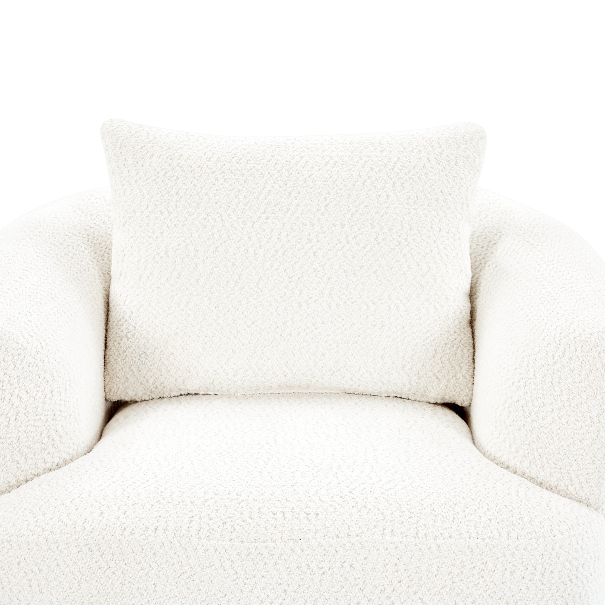 360° Swivel Barrel Sofa Chair with Throw Pillow, Chenille Upholstered Accent Chair, Beige, 38.2'