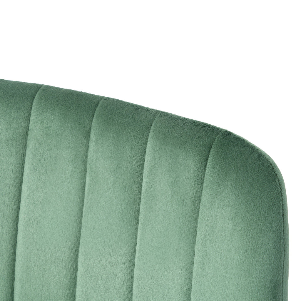 Indoor green velvet dining chair, modern kitchen dining chair with backrest, Black painted chair legs, Family Kitchen Dining Room and living room (set of 2)