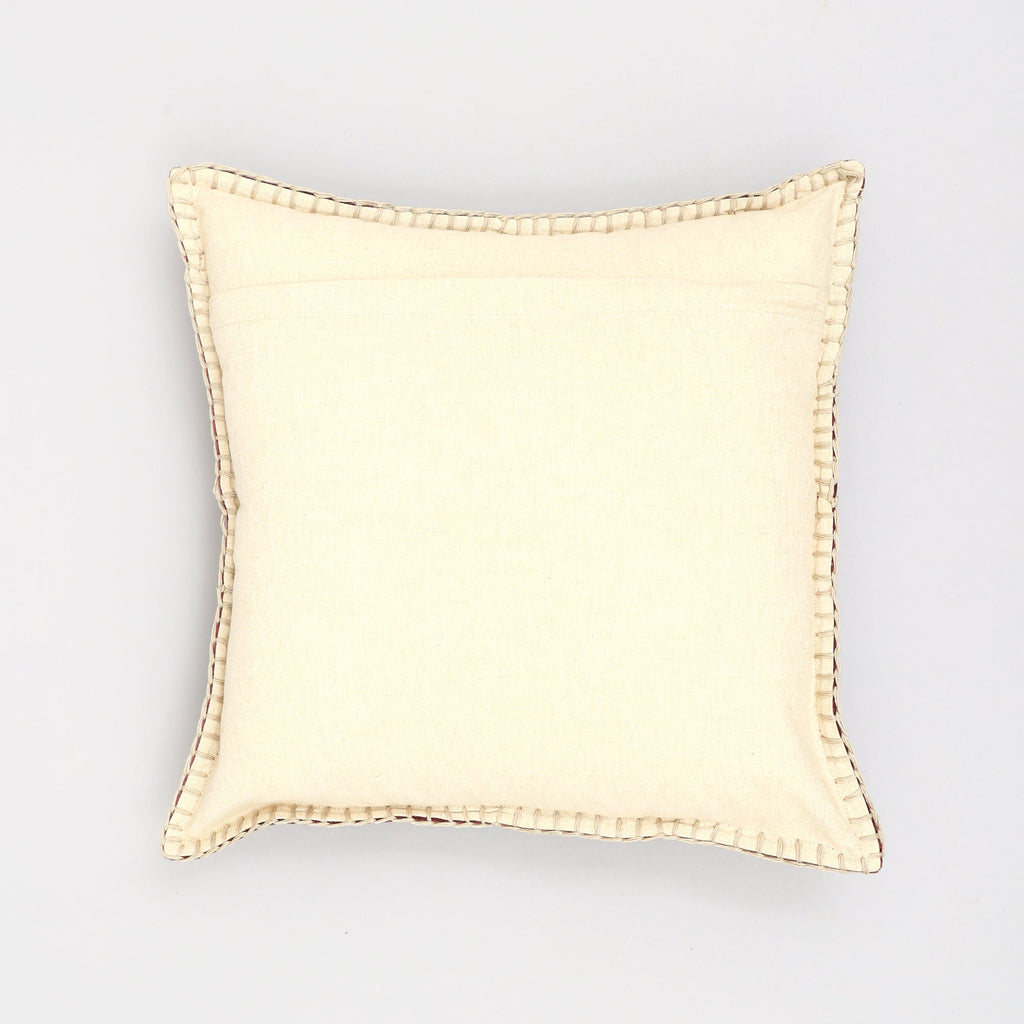 Stonewashed Cotton Velvet Throw Pillow with Decorative Handstiched Edges-19X19'