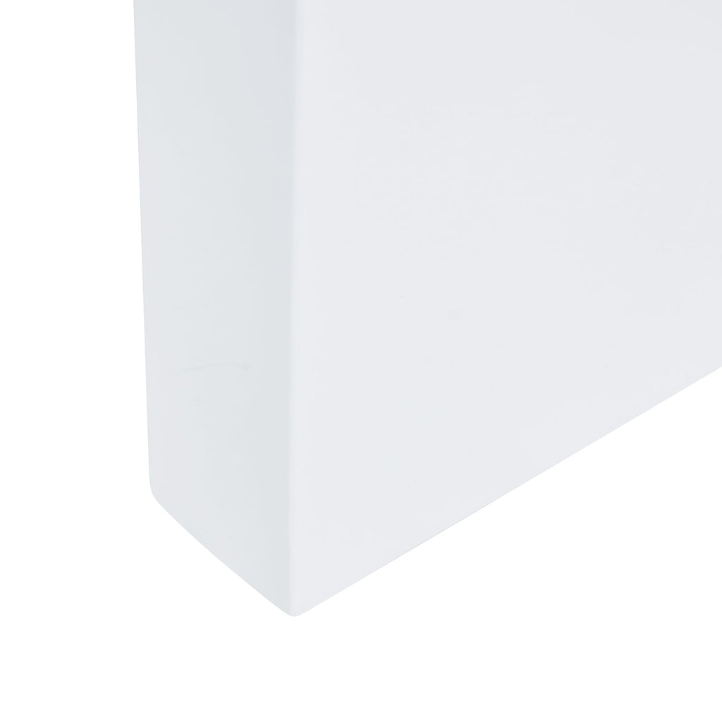 Modern minimalist transparent tempered glass coffee table , paired with white MDF decorative columns. Computer desk. Game table. CT-1546
