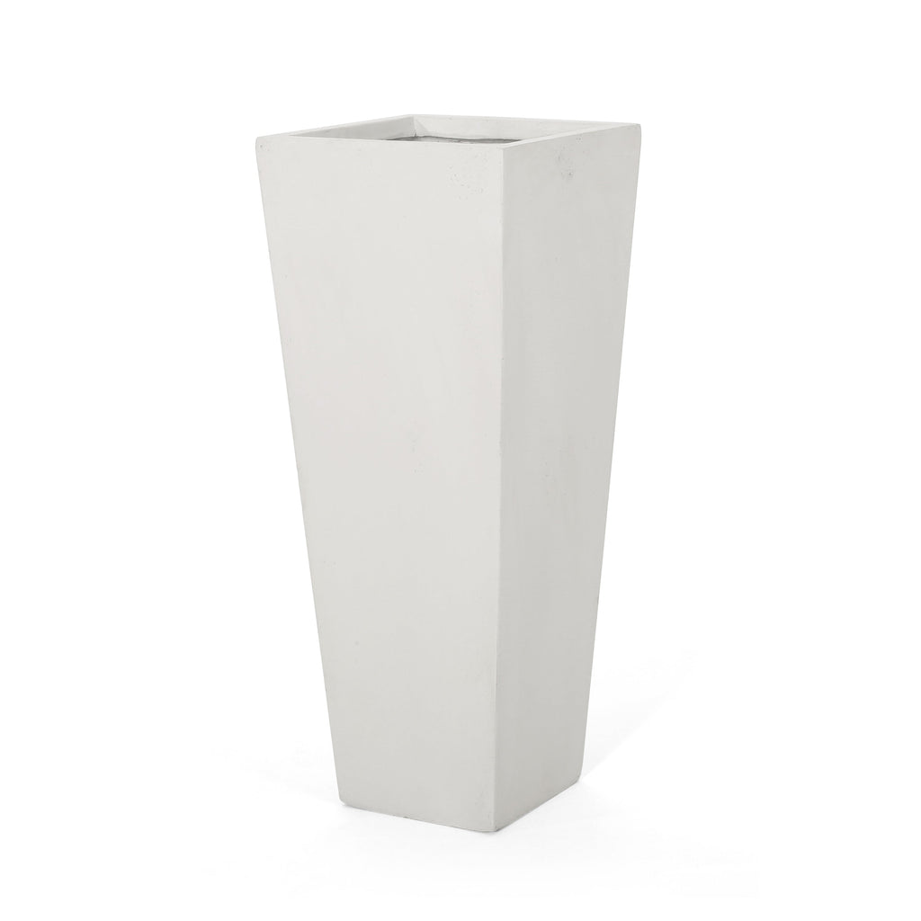 13' x 32.5' Cast Stone Planter Magnesium Oxide, Matte White