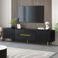 U-Can 78.7''Minimalist TV Stand for TVs up to 85 Inches, Modern Entertainment Center Media Console with 4 Spacious Cabinets for Living room(OLD SKU: SJ000125AAB)