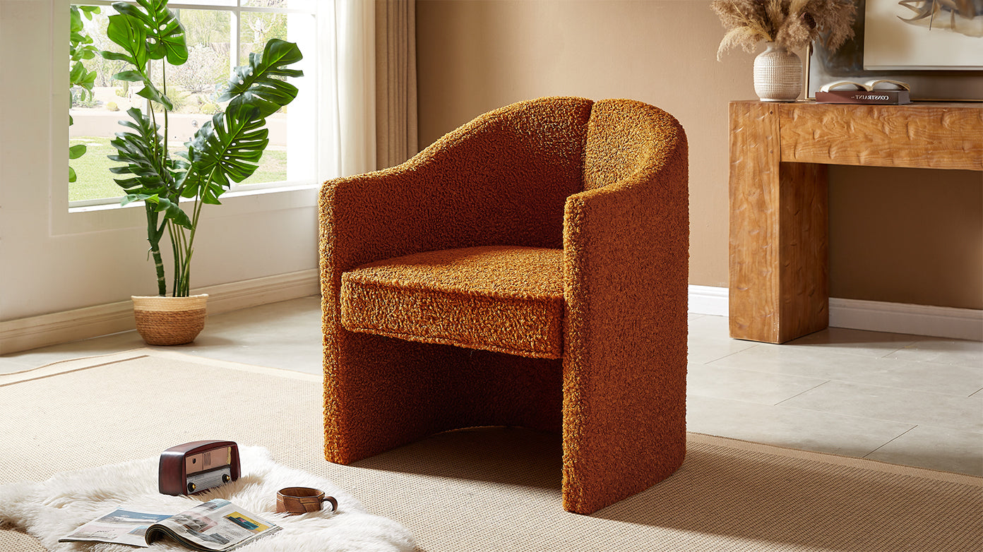 Mirod Stylish Curved Design, Comforting Embrace, Versatile Aesthetic, Dual Purpose Decorative Accent Chair, for Living room,Bedroom and study