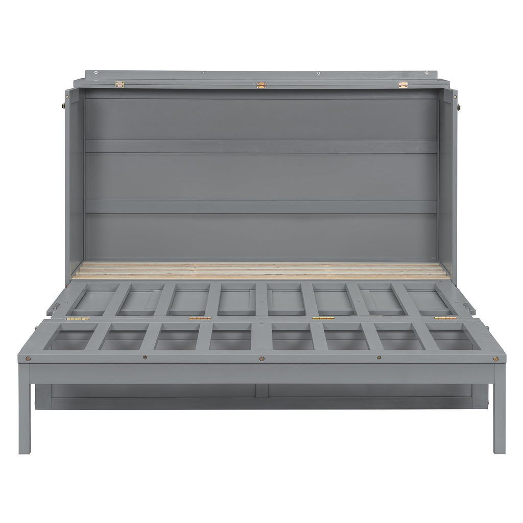 Queen Size Murphy Bed, Gray
