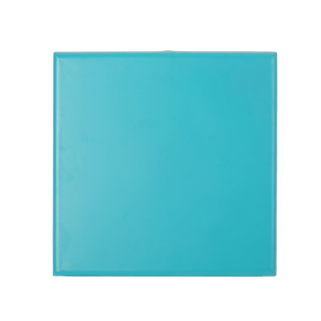 18' Outdoor Steel Side Table with X-Shape Bottom Crossing Legs, Teal