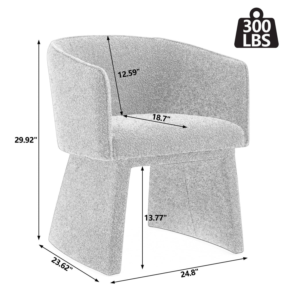 Modern style simple and elegant chair, grey leisure chair, suitable for dining/bedroom/living room/reception desk (assembly required)-Grey