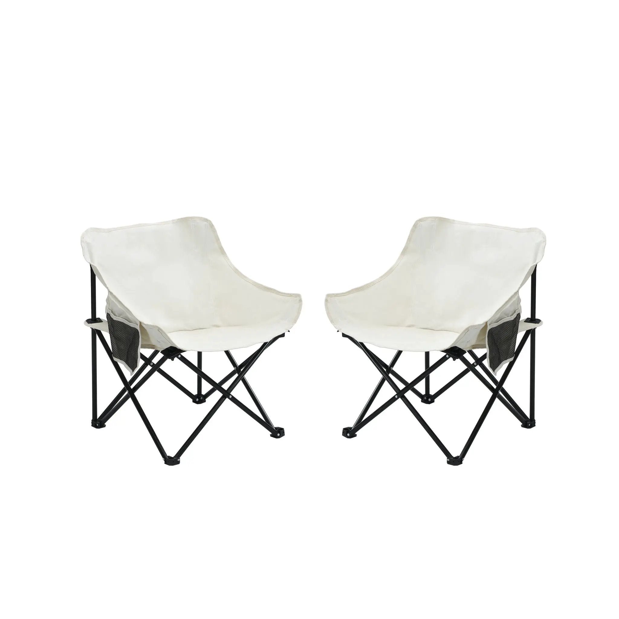 Portable Folding Camping Chairs With Carry Bag (Set of 2)