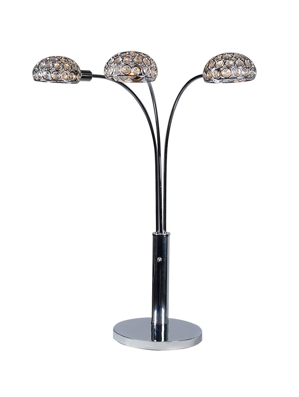 1pc Modern Design Classic Luxury Sleek Multi-head Table Lamp Half Moon Radiant Crystal-encrusted Sleek Metallic Stems Living Room