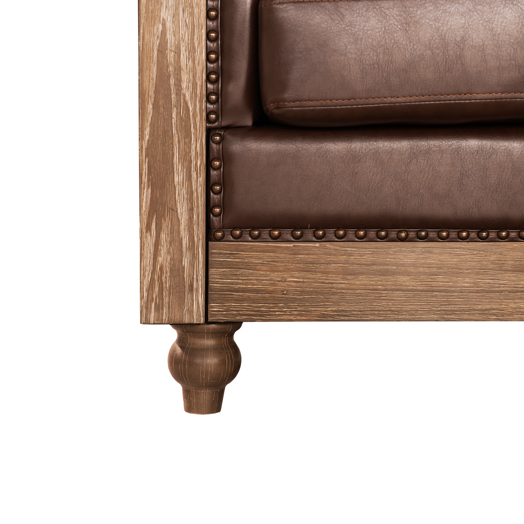 Mirod Comfy Large Sectional Sofa with Wooden Legs, Retro Style for Living Room