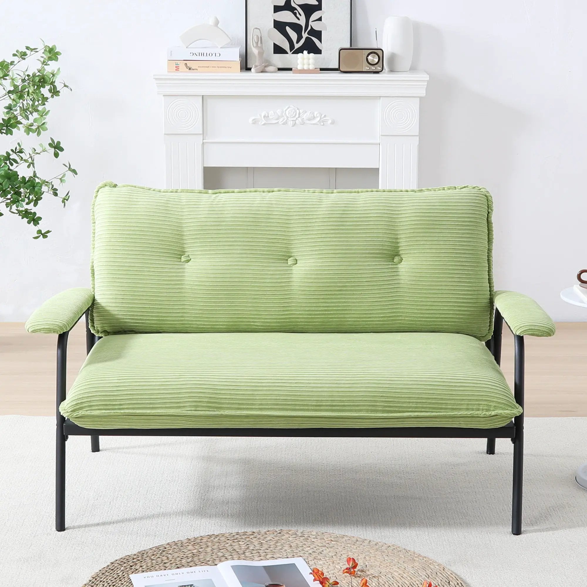 Modern Metal Frame Sofa With Sponge Filling For Compact Spaces And Versatile Use