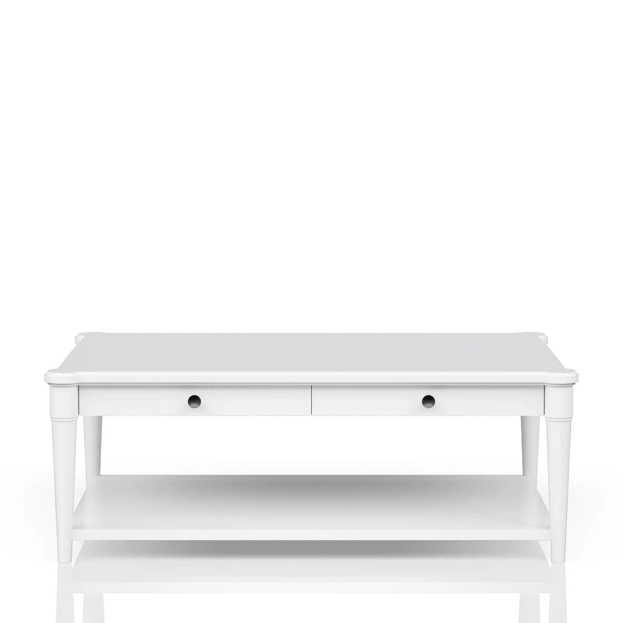 Cocktail Table With Two Storage Drawers And Casters