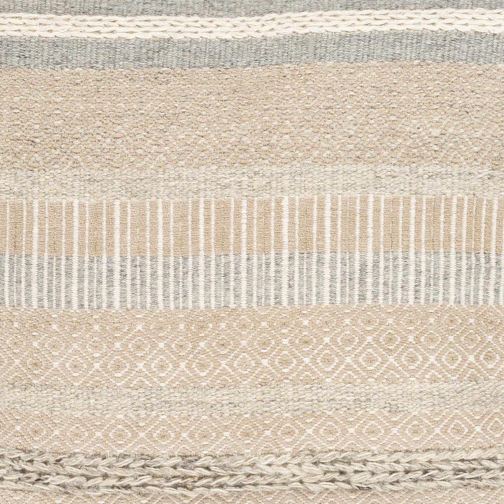 Bancroft Ivory Handwoven Textured Pouf