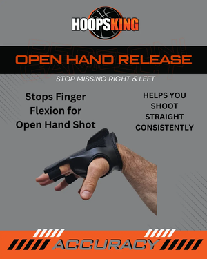 HoopsKing Perfect Jump Shot Glove, black basketball shooting glove for open-hand release
