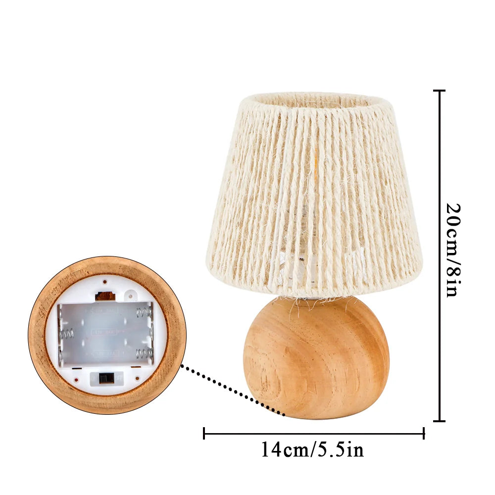 Set of 2 woven cotton rope table lamps by JHY DESIGN in natural beige, boho style