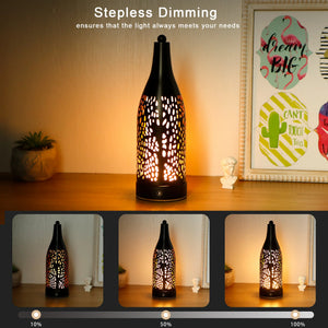 Cordless Table Lamp by JHY DESIGN, black perforated metal shade, 4000mAh rechargeable battery.