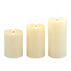 Set of 3 ivory flickering flameless LED candles by JHY DESIGN