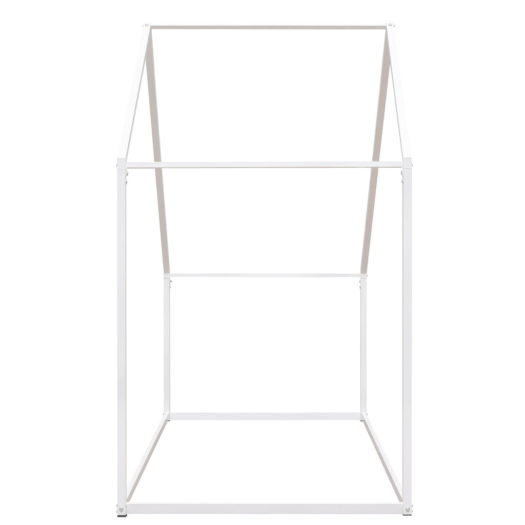 Twin Size Metal House Bed kids Bed, White
