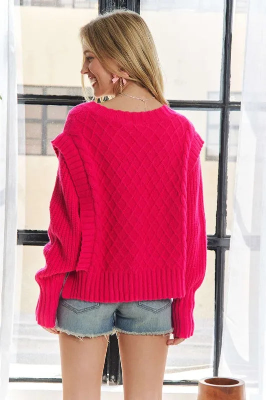 ADORA Ruffle Detail Adorable Sweater