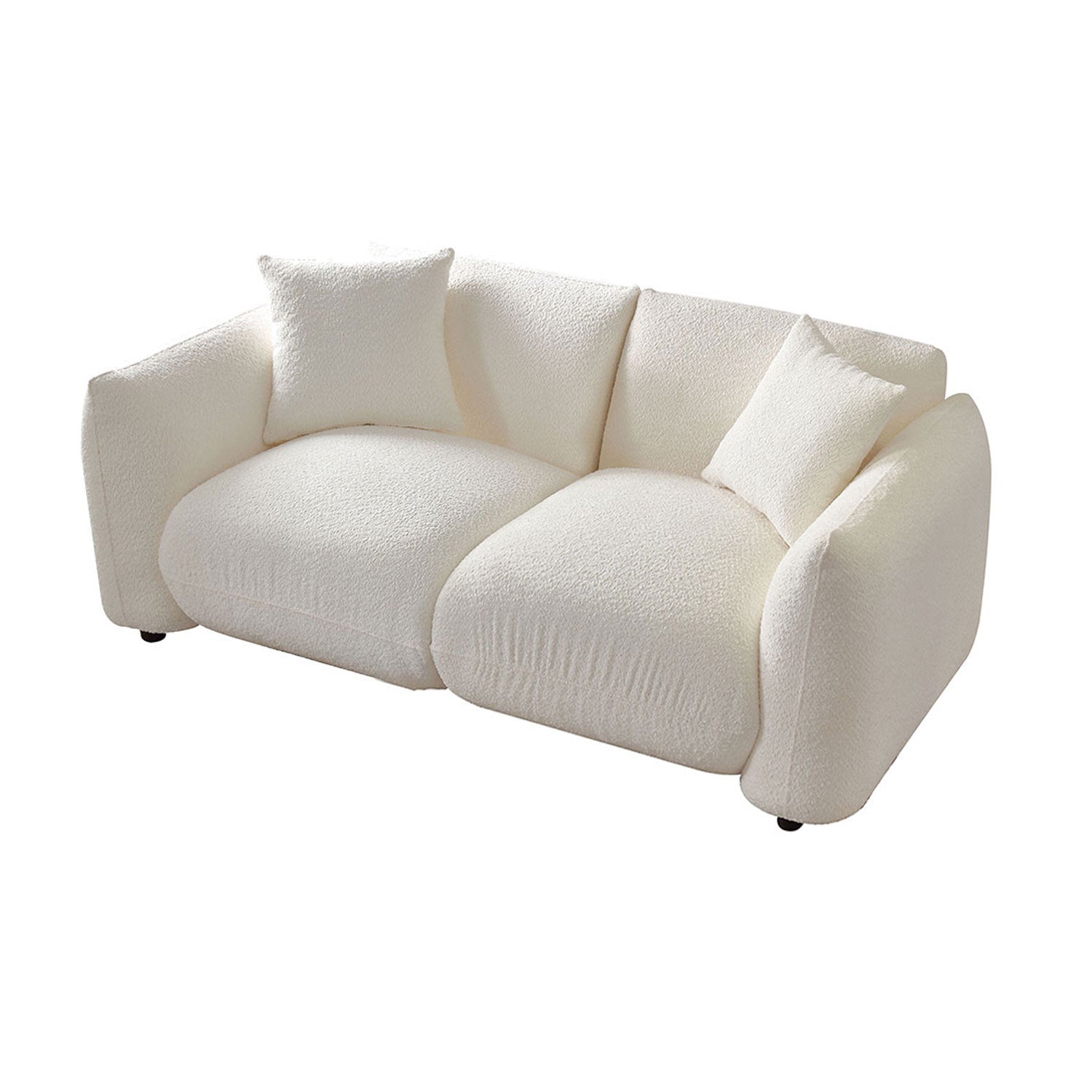 Mid Century Modern Couch 2-Seater Sofa for Livingroom, Beige