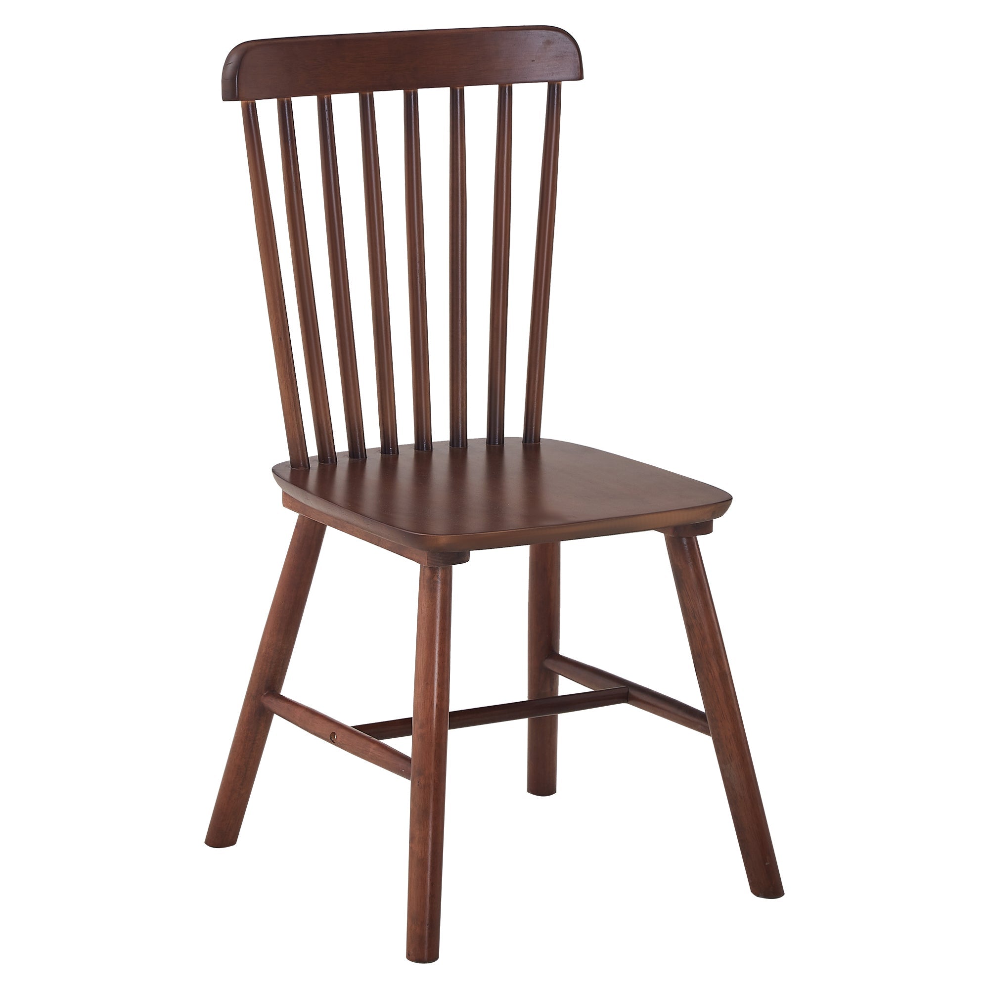 4 pieces of dining chair, Walnut, rubber wood material, dining chair, solid wood chair, solid wood dining table chair, living room chair, simple and natural