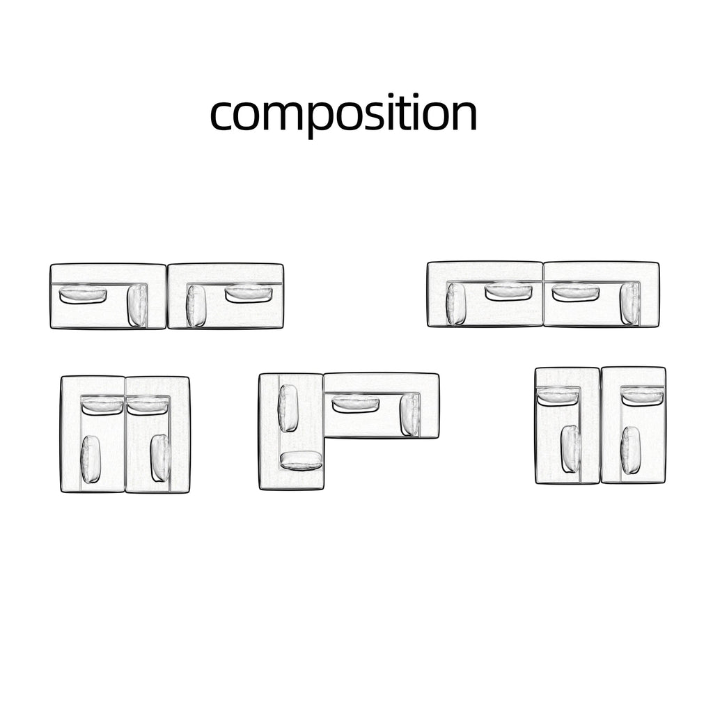 Four seater combination sofa, sofa bed, made of high-density sponge and soft linen fabric, with multiple combination methods (beige)