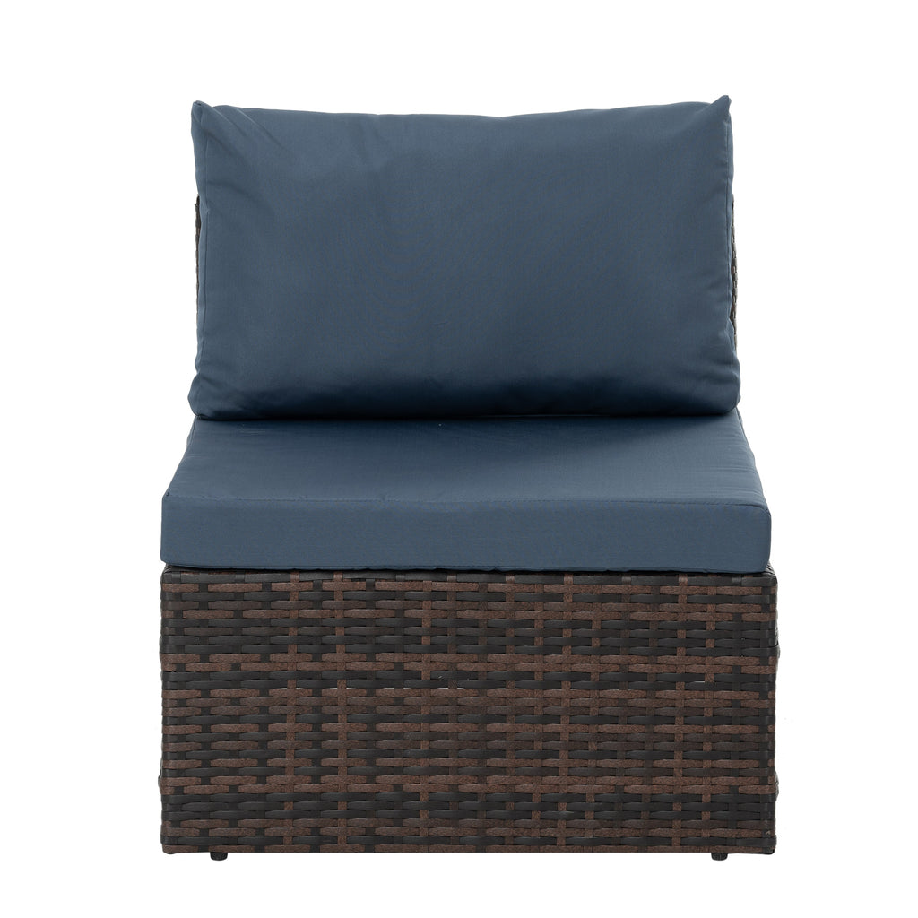Patio Furniture, Outdoor Furniture, Seasonal PE Wicker Furniture, 5 Set Wicker Furniture With Tempered Glass Coffee Table