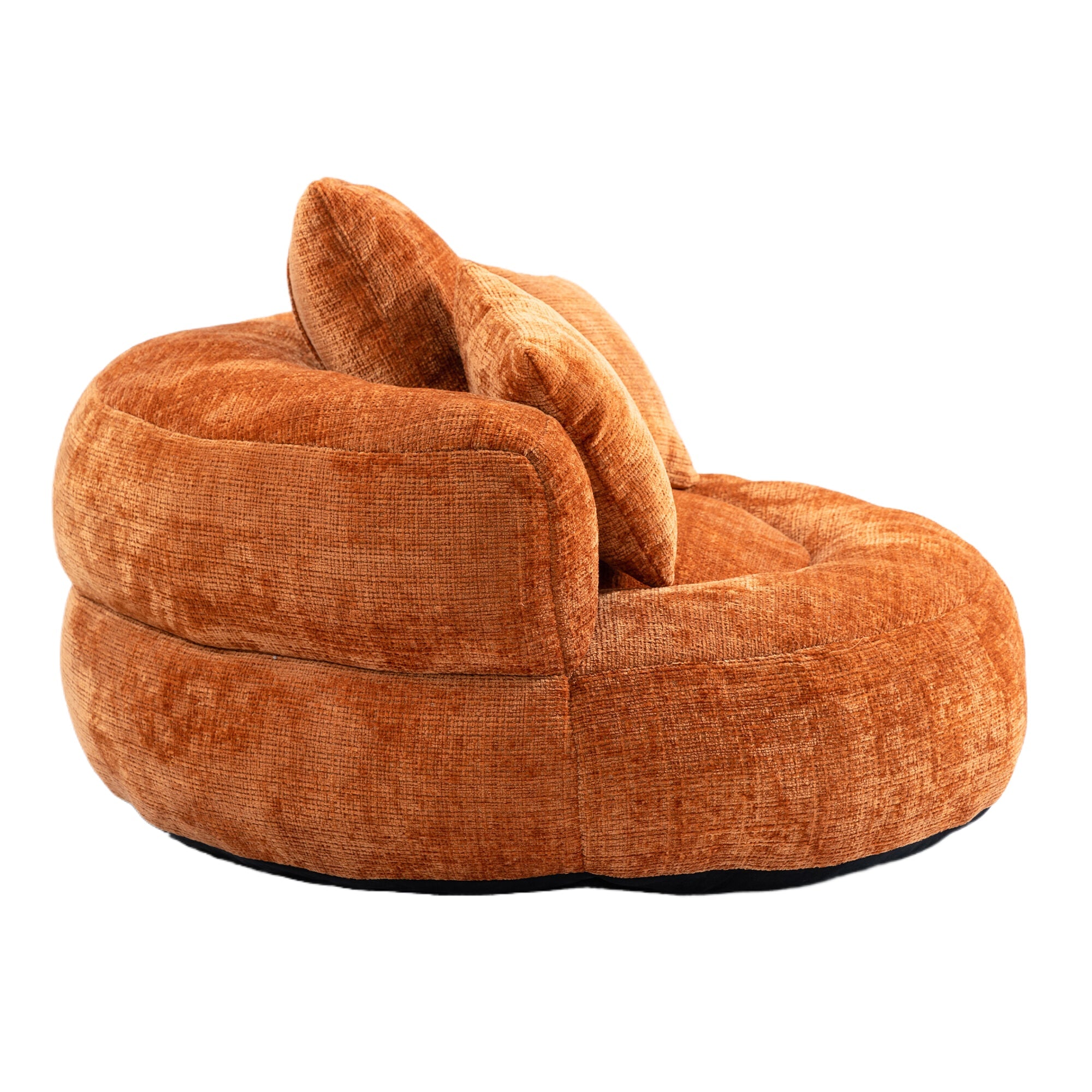 Lazy Sofa Durable Comfort Lounger High Back Bean Bag Chair for Adults and Kids, Indoor & Outdoor, Orange Chenille