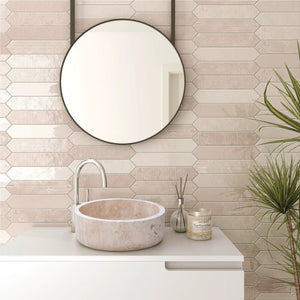 Villohome natural stone Tuscany beige travertine above-vanity bathroom sink, round, honed, 16 dia x 6 high.
