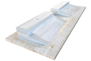 Troia Light Travertine double-sink bathroom vanity top by Villohome