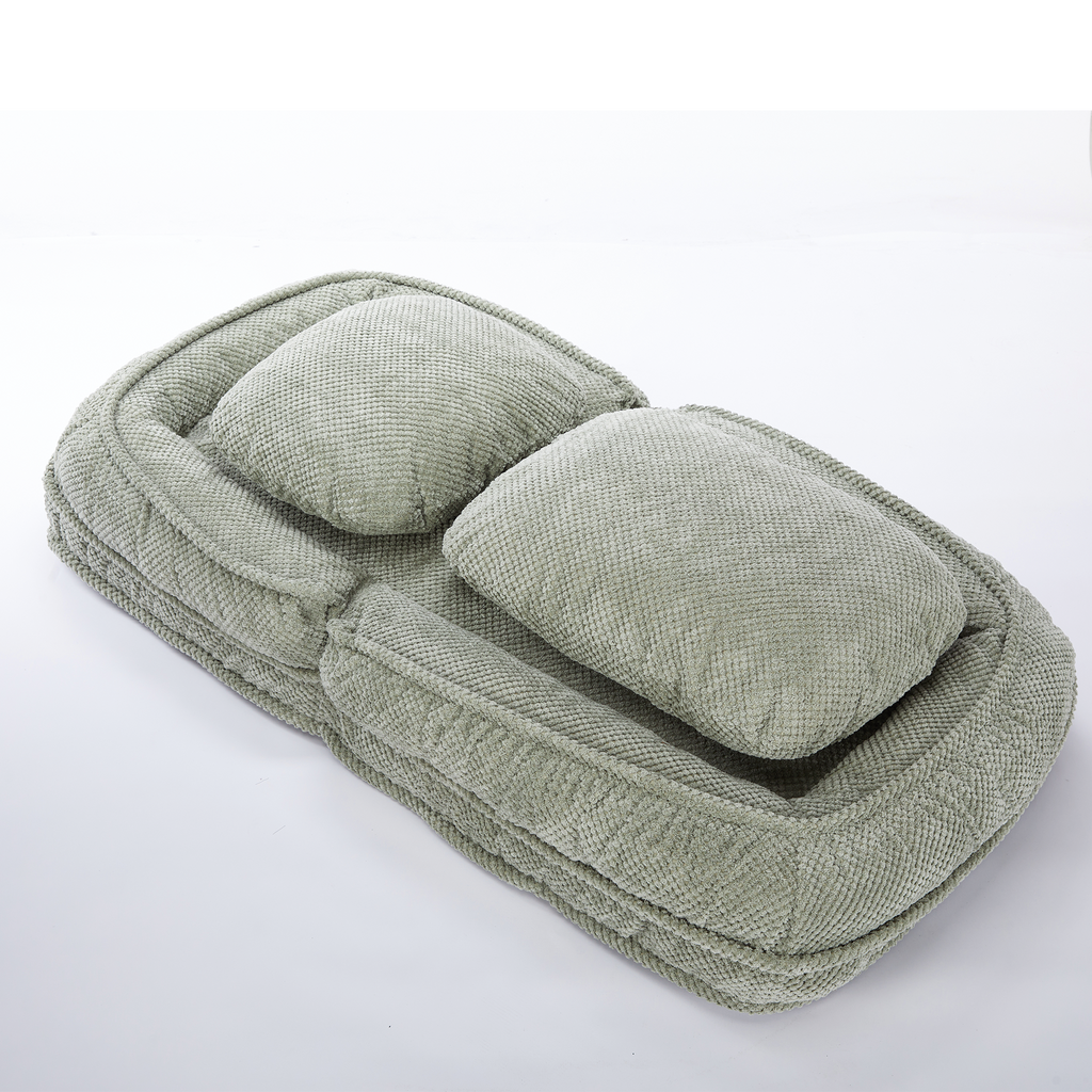 Human Dog Bed ,Lazy Sofa Couch ,5 Adjustable Position,sit,sleep,fold,suit to put in bedroom, living room ,Space Saving Design ,Green