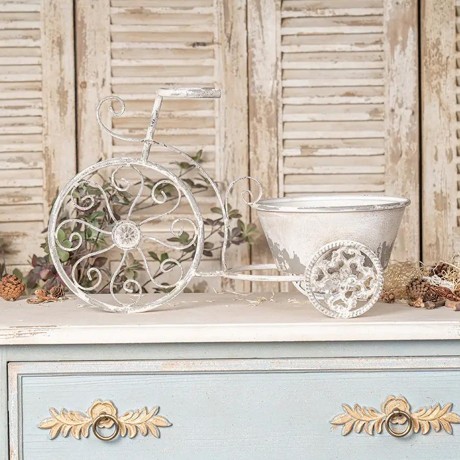 Rustic Bicycle Metal Wire Wall Planter Basket, Decorative Hanging Flower Pots, Vintage Bicycle Wall Art for Home, Garden, and Office Decor