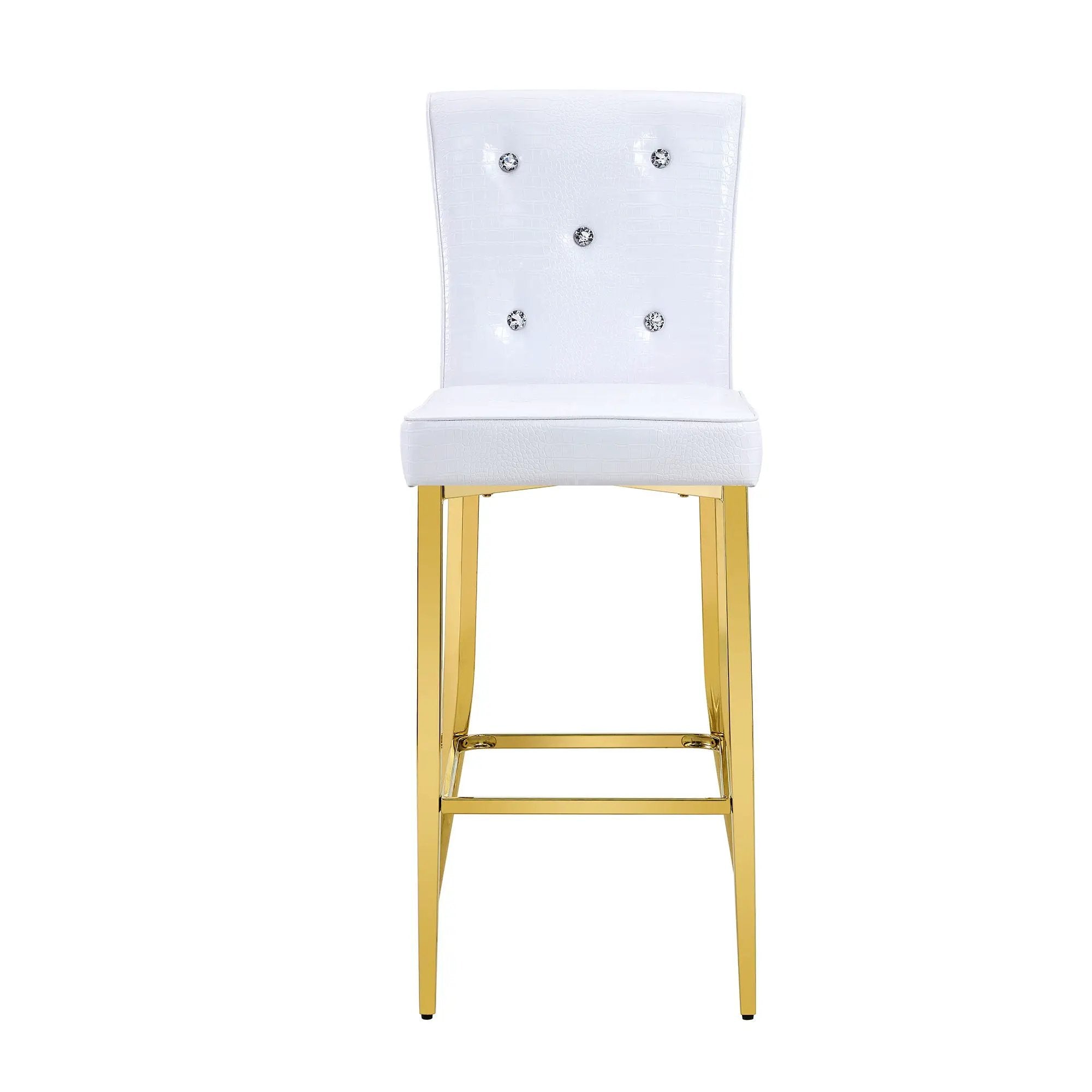 Bar Chairs With Crystal Clasp Design (Set of 2)
