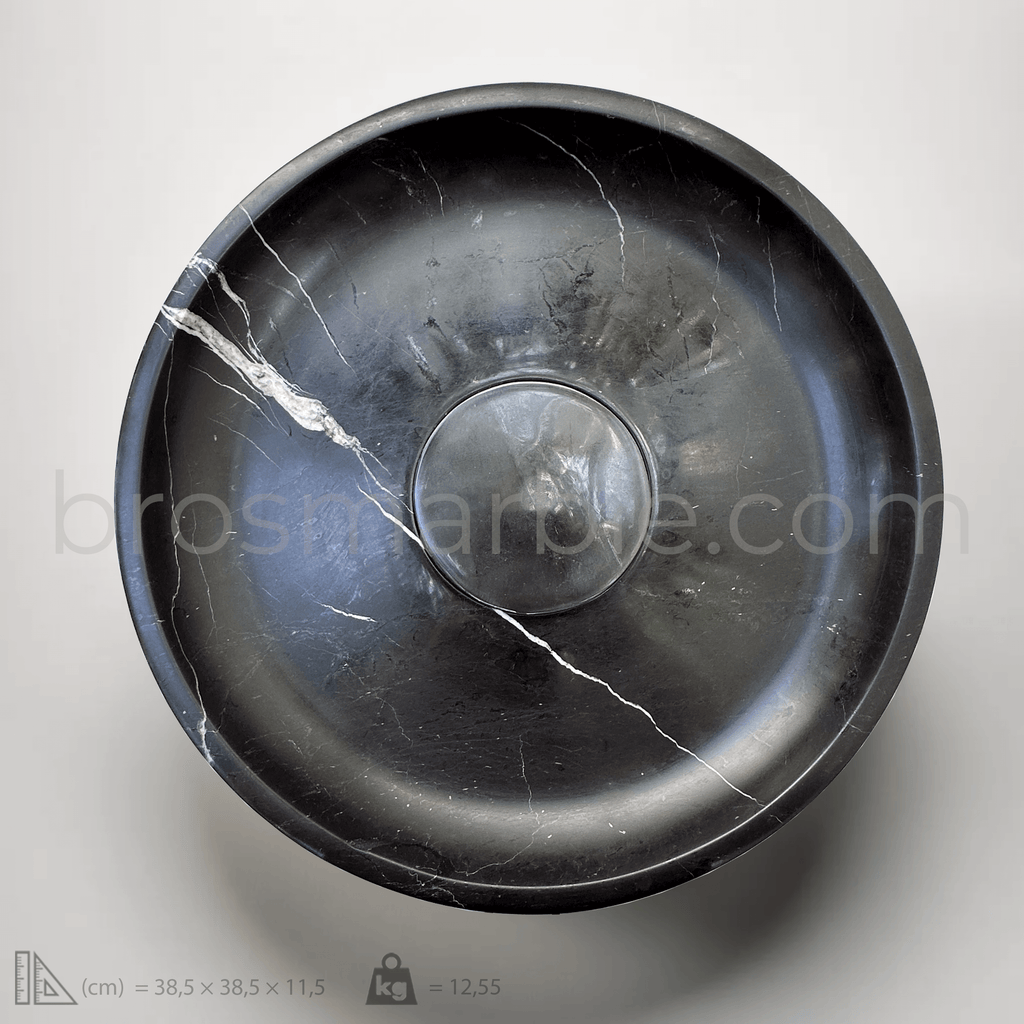 Black Round Marble Sink