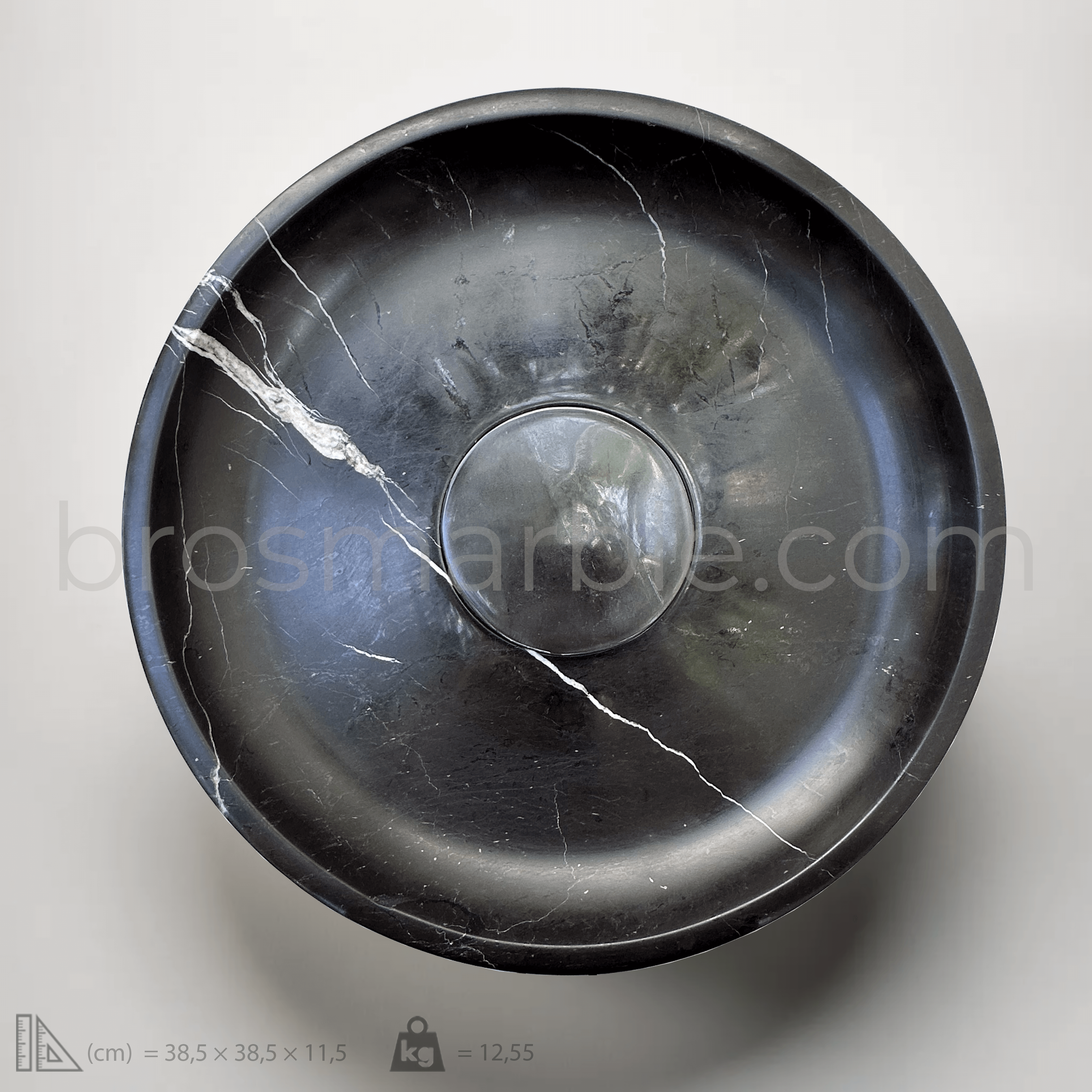 Black Round Marble Sink