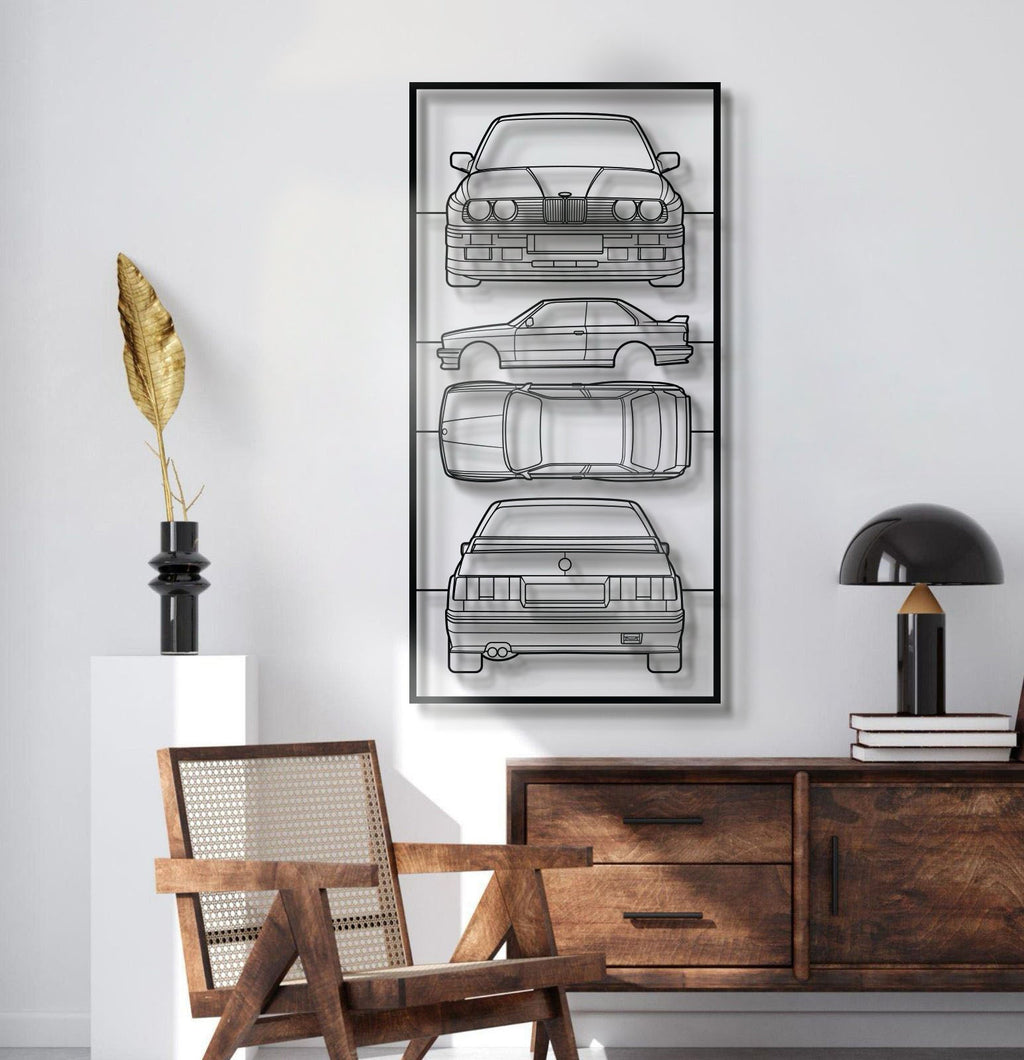 E30 Quad Profile Metal Frame Silhouette - MT1431