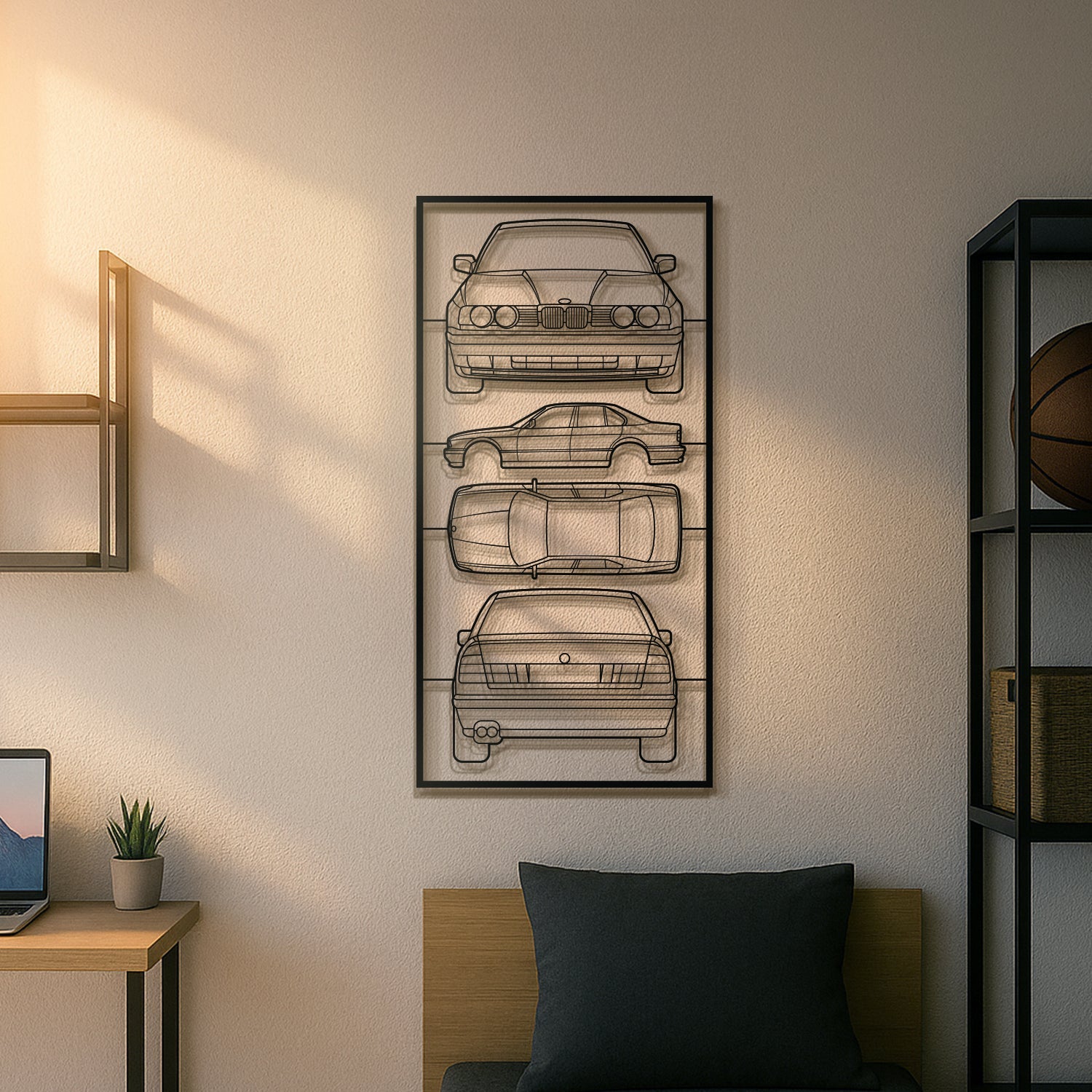 E34 Quad Profile Metal Frame Silhouette - MT1432