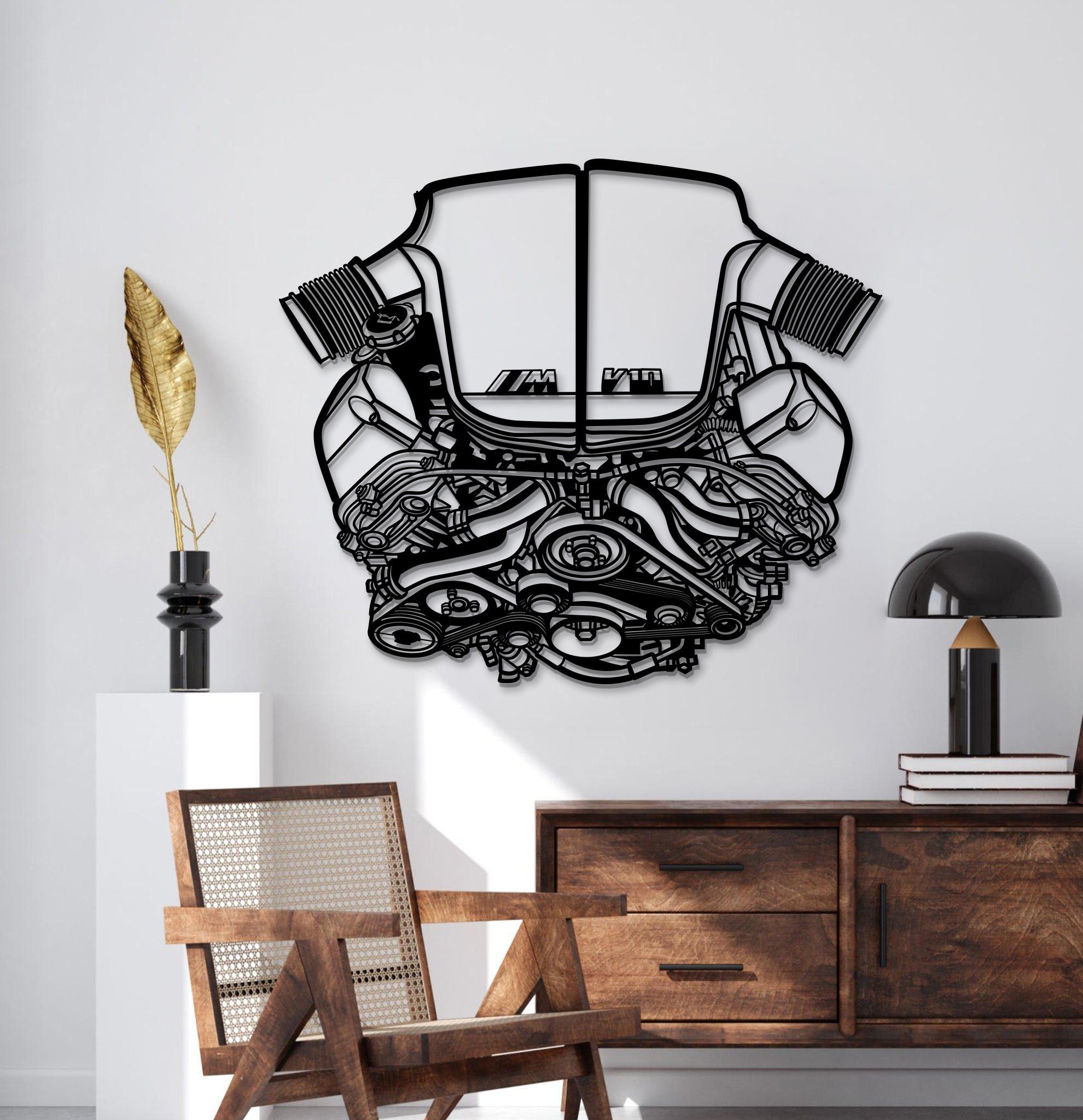 S85 V10 Metal Engine Block Wall Art  - MTEB-0003