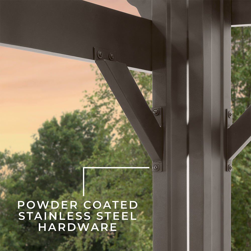 [10x12FT] Heavy Duty Backyard Galvanized Steel Powder Coated Pergola (91358672)