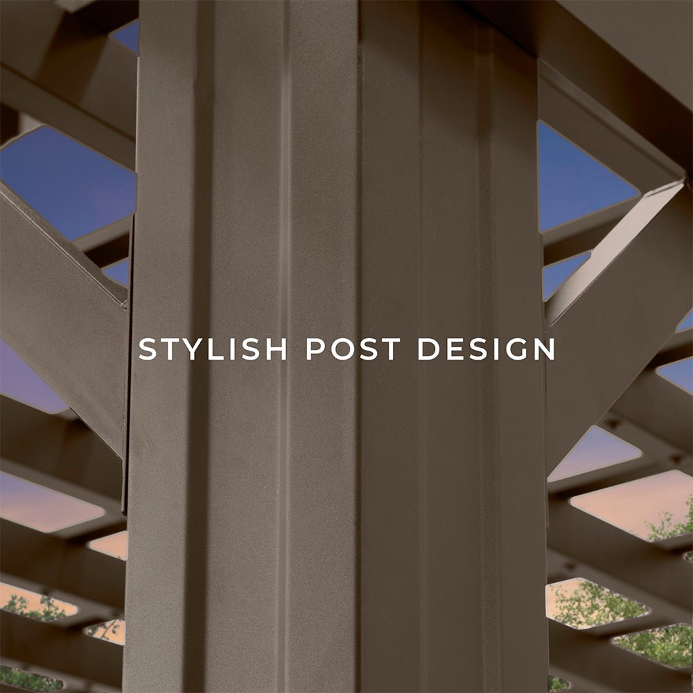 [10x12FT] Heavy Duty Backyard Galvanized Steel Powder Coated Pergola (91358672)