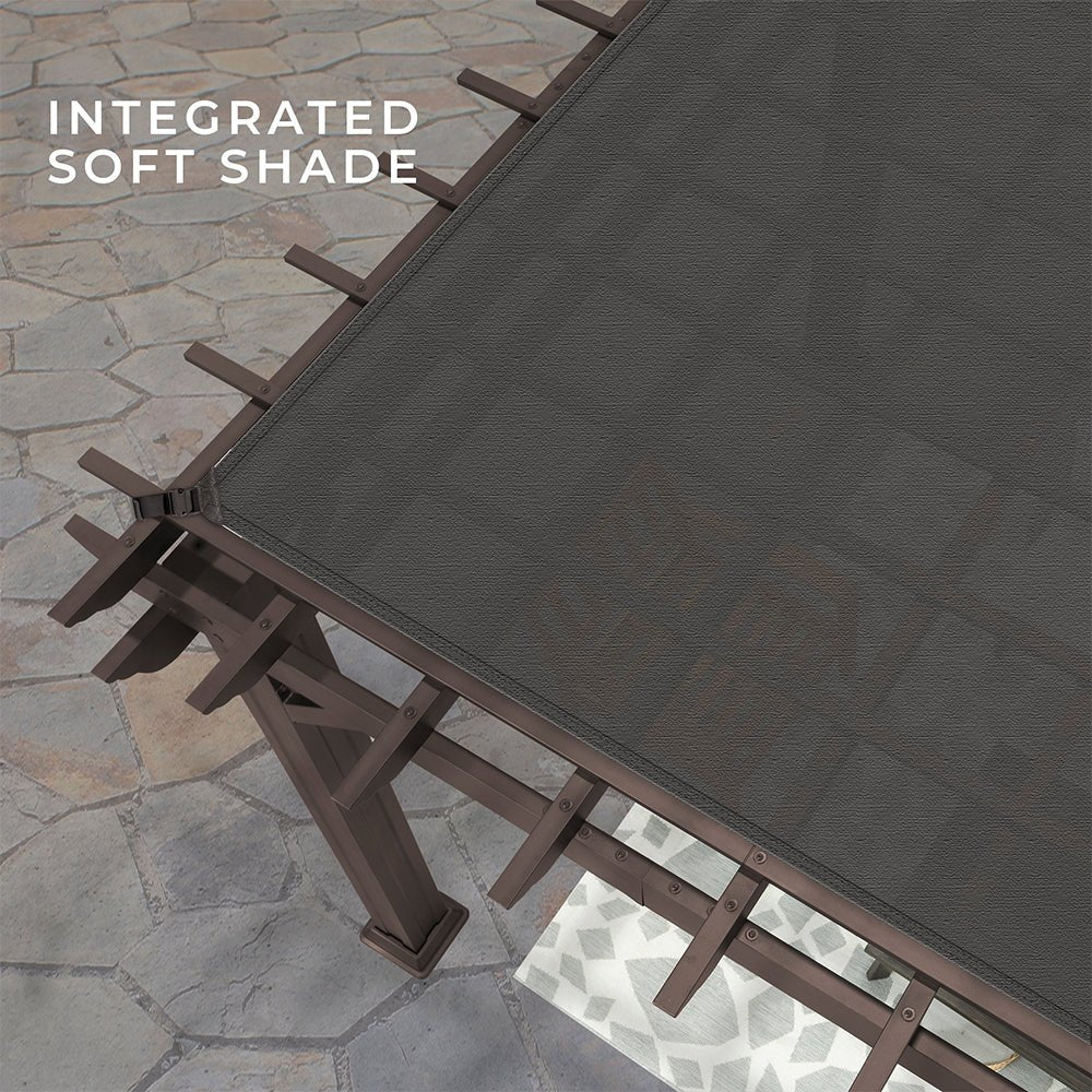 [10x12FT] Heavy Duty Backyard Galvanized Steel Powder Coated Pergola (91358672)