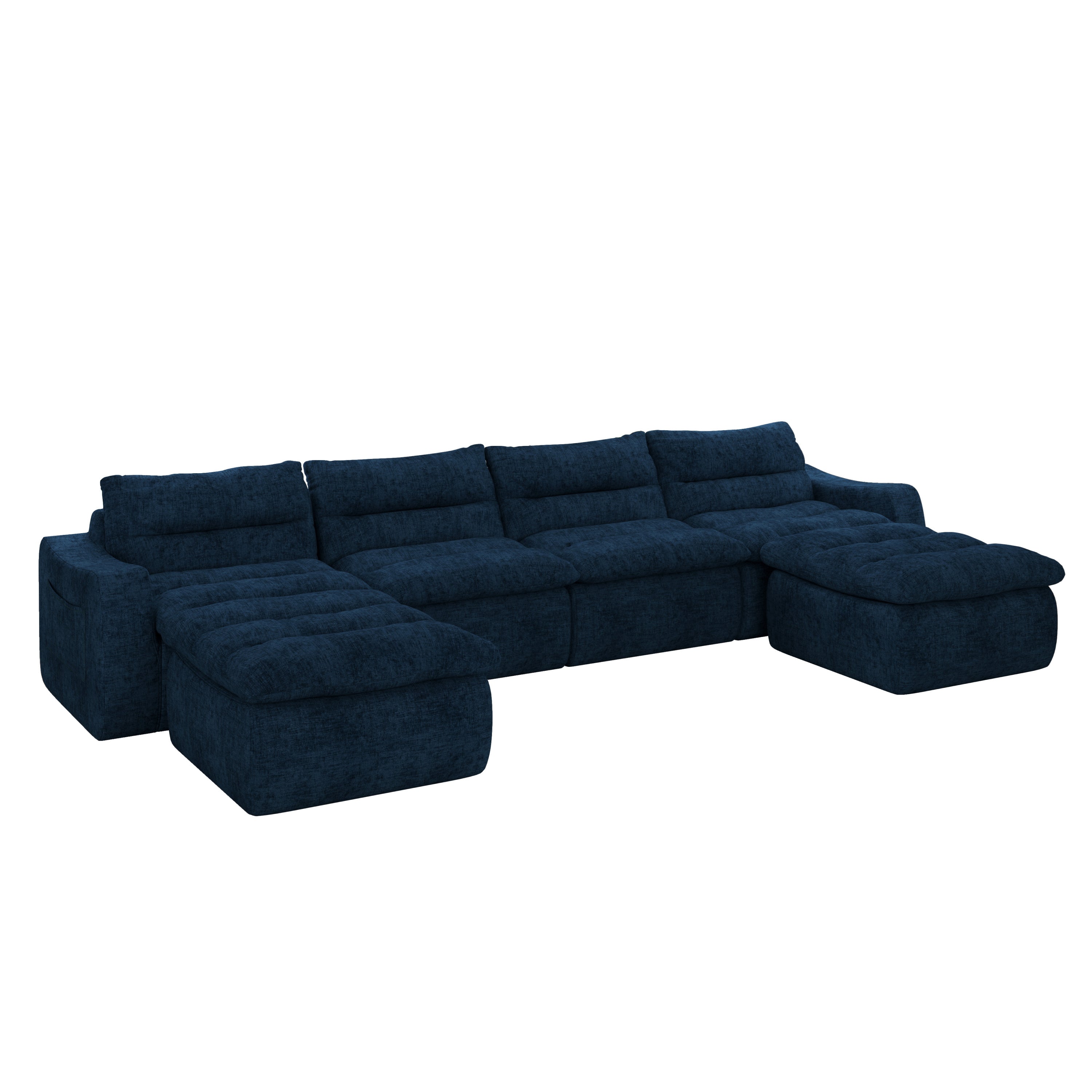 Compression combined sofa, modern lazy style combined sofa, comfortable beanbag sofa, can be combined at will, no need to assemble, suitable for living room-Blue