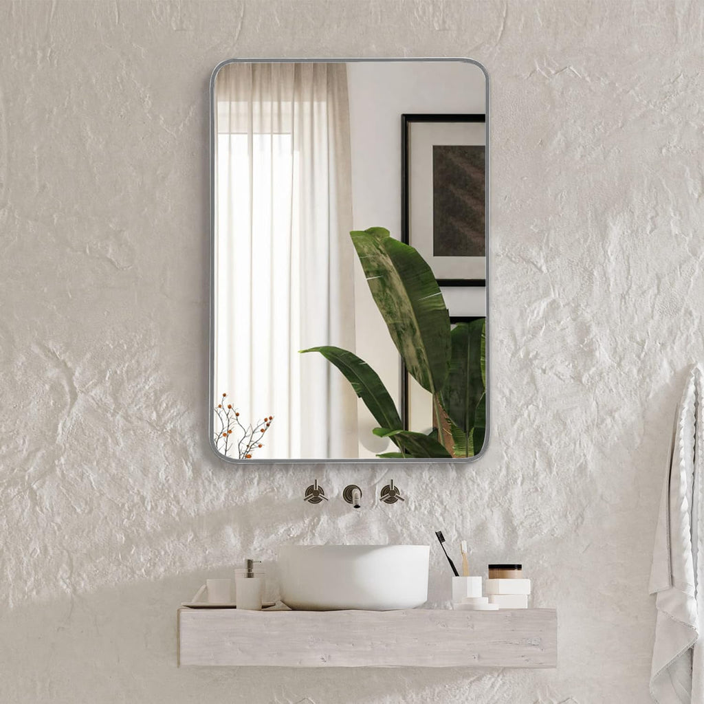 Silver 22 "x30" Rectangular Bathroom Wall Mirror