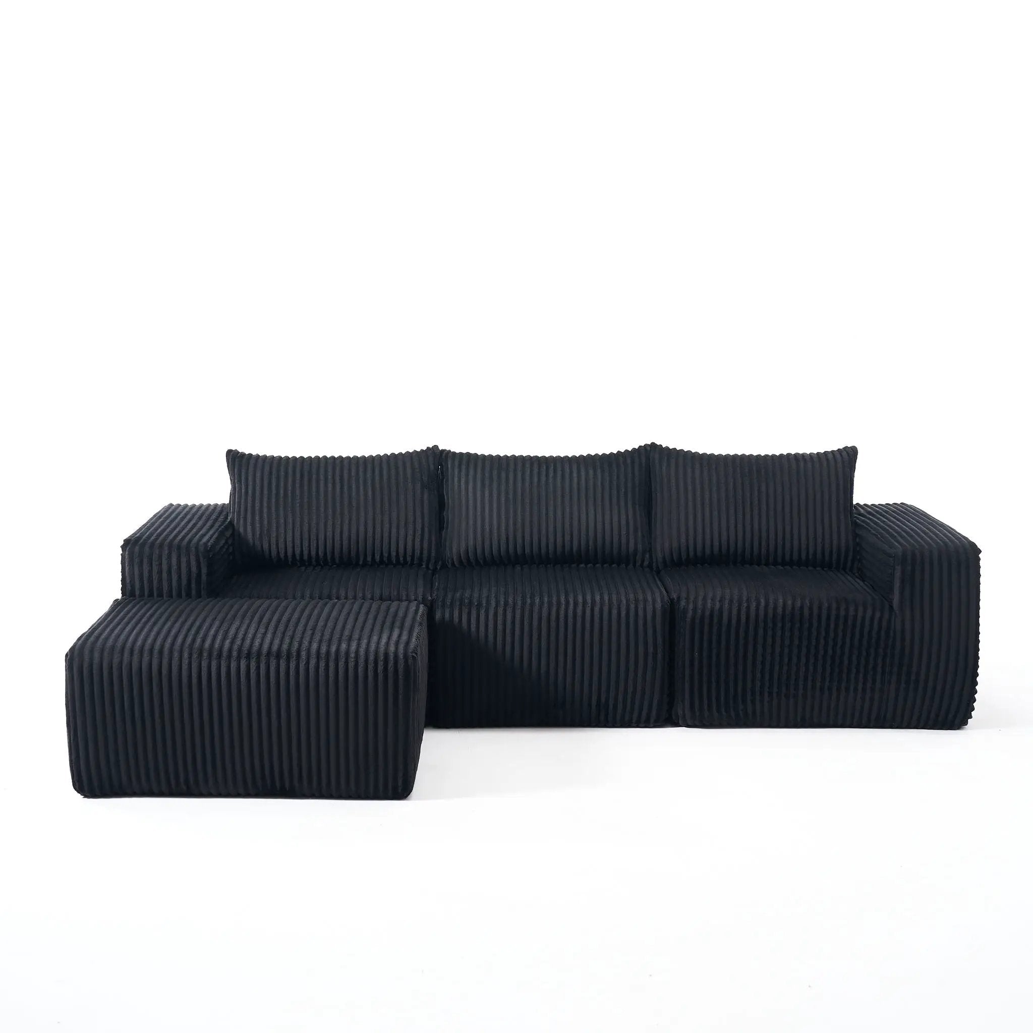 L - Shape Modern Minimalist Modular Sectional Sofa, Upholstered Cloud Couch With Deep Seats